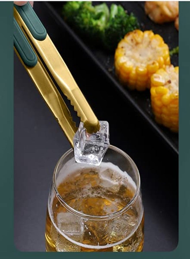 CLWXHS 5 PCs 25cm Kitchen Cooking Tongs BBQ Food Serving Ice Cube Stainless Steel Buffet Party Serrated Handle - Image 4