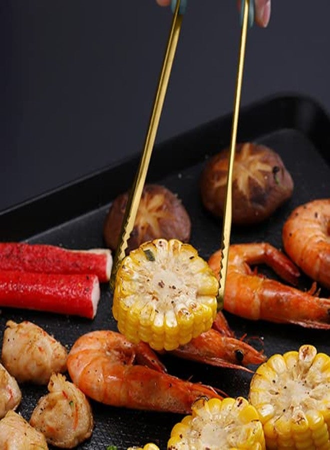 CLWXHS 5 PCs 25cm Kitchen Cooking Tongs BBQ Food Serving Ice Cube Stainless Steel Buffet Party Serrated Handle - Image 5