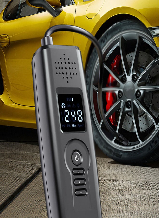 مضخة هواء ذكية لاسلكية للسيارات، ضاغط هواء بقوة 140 رطل لكل بوصة مربعة، منفاخ إطارات كهربائي محمول مزود ببطارية طاقة وضوء طوارئ SOS لإطارات السيارات والدراجات النارية والدراجات الهوائية والكرات - Image 2