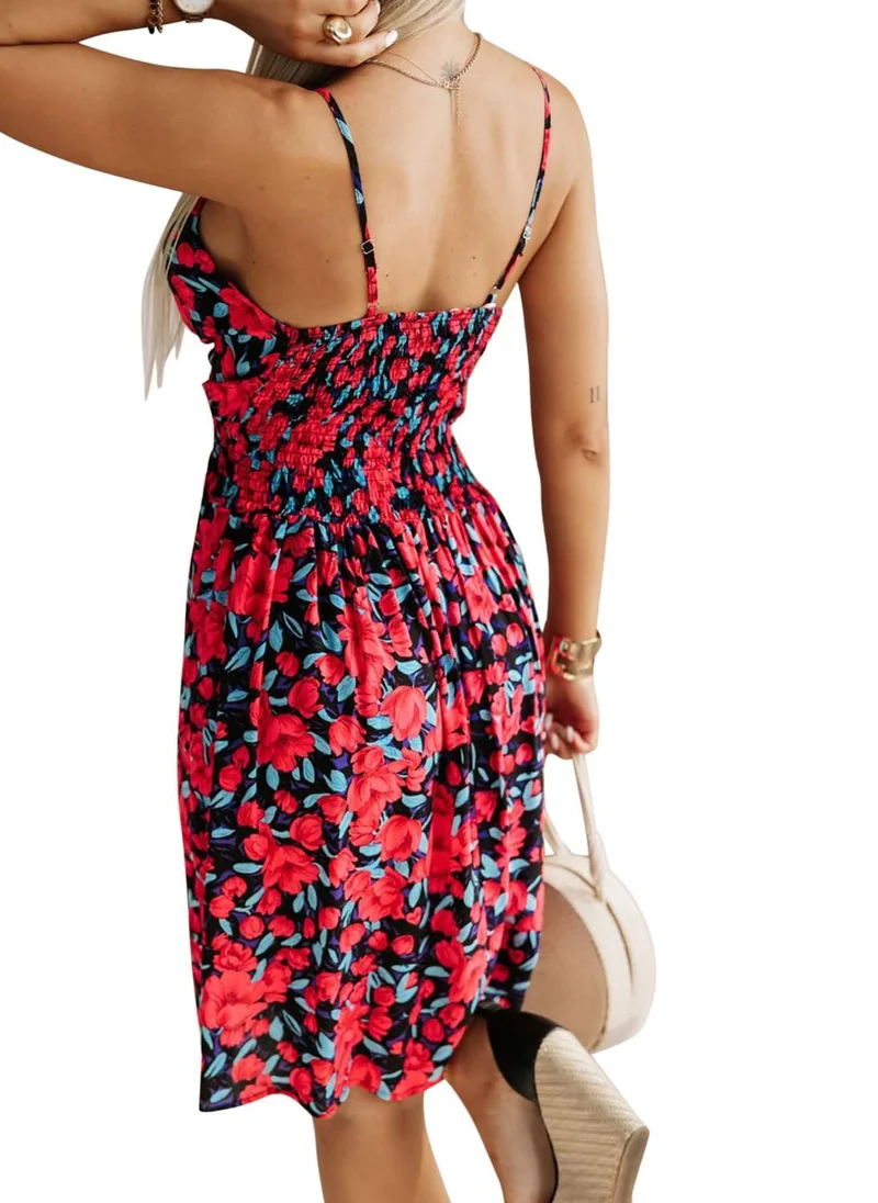YUNIQEE Multicolour Floral Print A-Line Dress