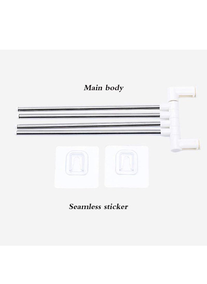 Mobhada - Mobhada 4 Bar Bathroom Holder Stainless Steel Grade Kitchen Bathroom Storage Rotating Adhesive Holder - Image 1