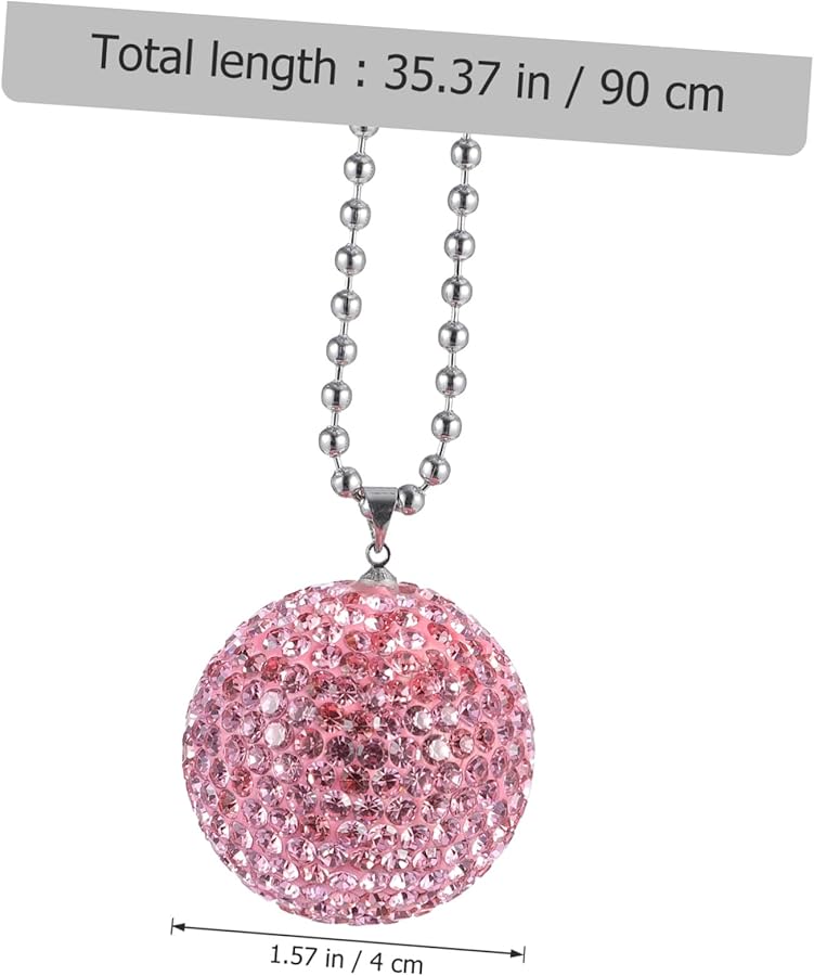 سلسلة سحب مروحة سقف معدنية كلاسيكية مع كرة كريستال وردية، مجموعة من قطعتين - Image 3