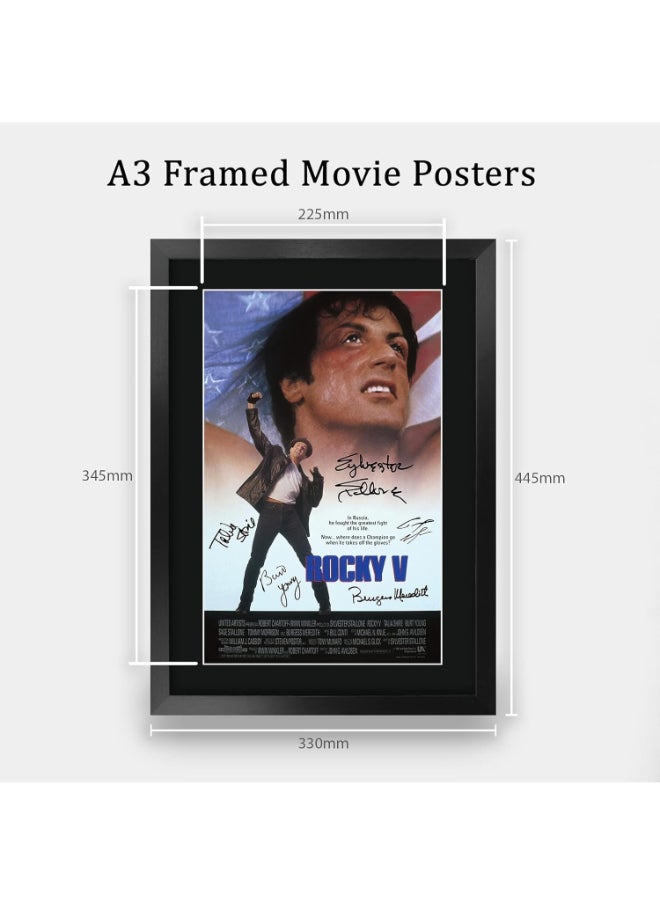 HWC Trading HWC Trading Rocky 5 Sylvester Stallone 16 x 12 inch Framed Gifts Printed Poster Signed Autograph Picture for Movie Memorabilia Fans - 16" x 12" Framed  - Image 2