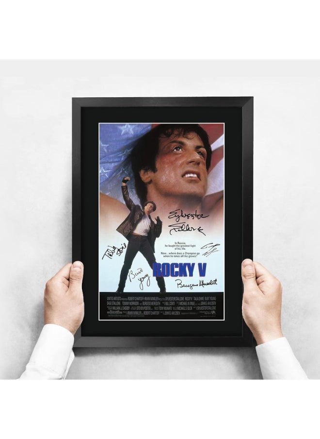 HWC Trading HWC Trading Rocky 5 Sylvester Stallone 16 x 12 inch Framed Gifts Printed Poster Signed Autograph Picture for Movie Memorabilia Fans - 16" x 12" Framed  - Image 3