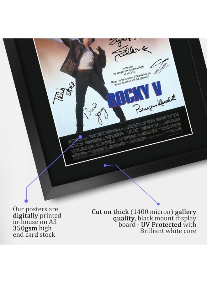 HWC Trading HWC Trading Rocky 5 Sylvester Stallone 16 x 12 inch Framed Gifts Printed Poster Signed Autograph Picture for Movie Memorabilia Fans - 16" x 12" Framed  - Image 4