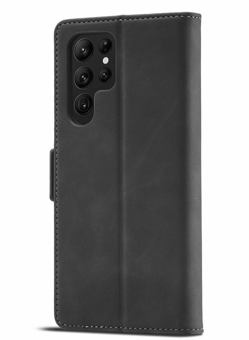 Suteni Flip Cover Card Slots Leather Phone Case for Samsung - Image 1