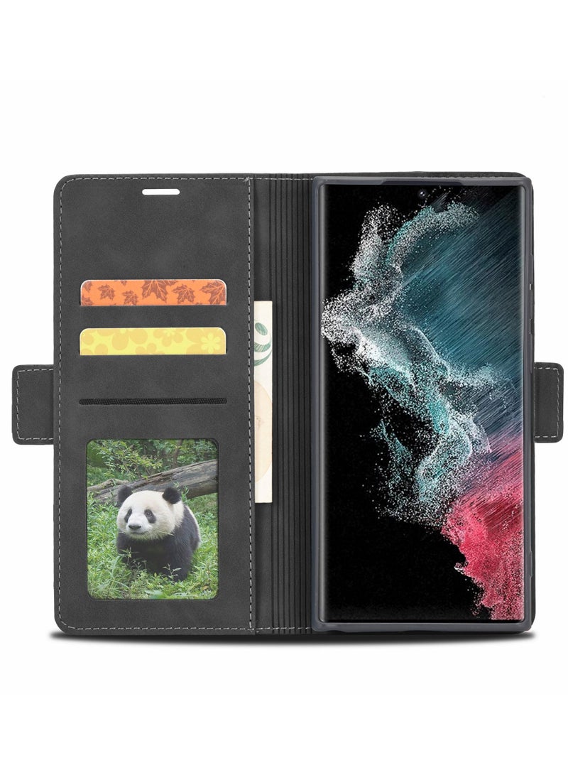 Suteni Flip Cover Card Slots Leather Phone Case for Samsung - Image 2