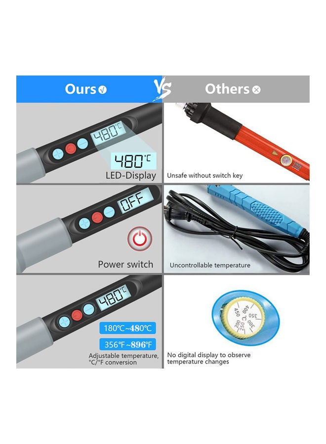 NIBEMINENT Adjustable Temperature Soldering Iron Multicolour - Image 3