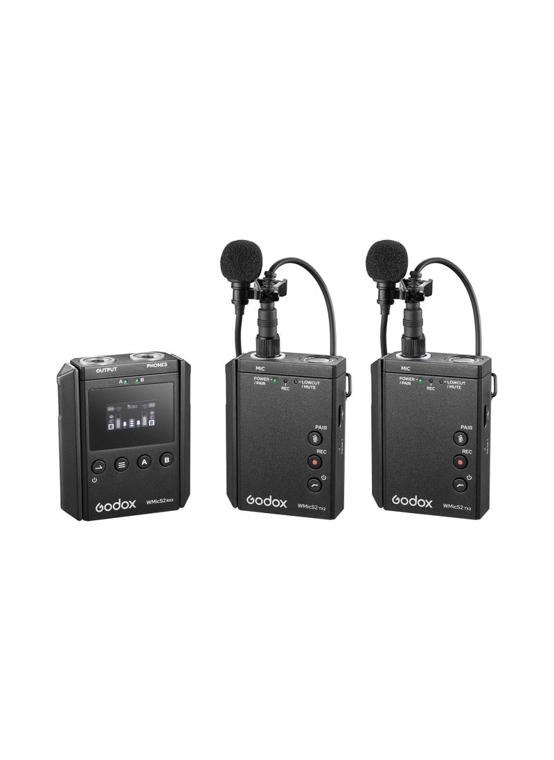 Godox WMicS2 UHF Compact 2-Person Wireless Microphone System for Cameras & Smartphones with 3.5mm (514 to 596 MHz) - pzsku/ZABAB8D28EDE193C45E9FZ/45/_/1680703925/a6680ecc-0521-48c5-a3c8-5a65acae21bb