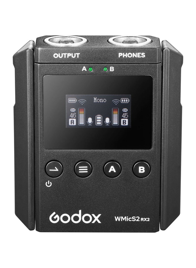 Godox WMicS2 UHF Compact 2-Person Wireless Microphone System for Cameras & Smartphones with 3.5mm (514 to 596 MHz) - Image 4