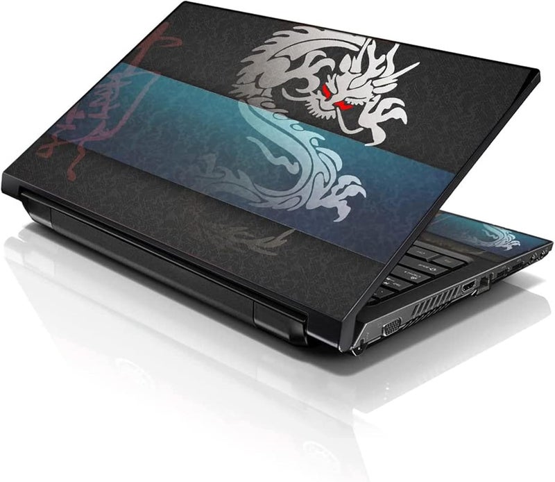 Lss Laptop 15 15.6 Skin Cover with Colorful Cool Dragon Pattern for HP Dell Lenovo Apple Asus Acer Compaq - Fits 13.3" 14" 15.6" 16" (2 Wrist Pads Free) - Image 1