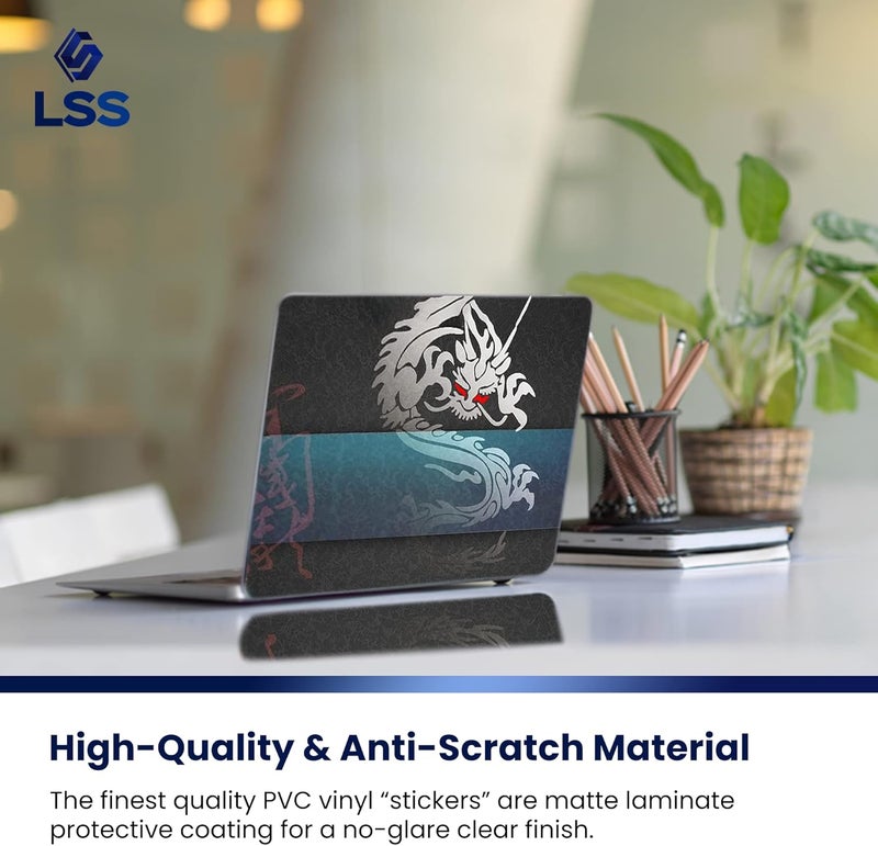Lss Laptop 15 15.6 Skin Cover with Colorful Cool Dragon Pattern for HP Dell Lenovo Apple Asus Acer Compaq - Fits 13.3" 14" 15.6" 16" (2 Wrist Pads Free) - Image 4