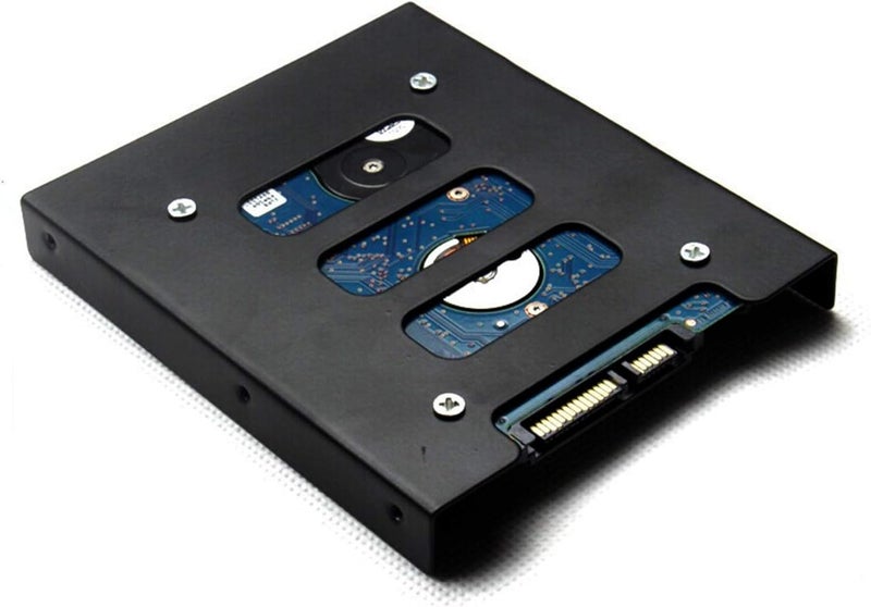 Saisn HDD SSD Mounting Bracket 2.5 to 3.5 Adapter Hard Drive Holder (Single Drive, 2 Pack + Blue SATA III Cables) - Image 5