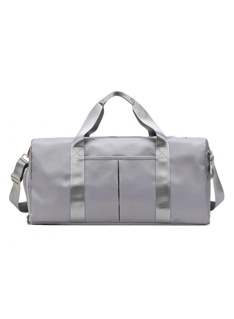 NOVOLAN Sports Gym Bag with Shoes, Duffel Bag with Shoes Compartment, Multi Pocket for Wet and Dry Separation, Special Flap for Shoes, Large Capacity Gym Bag for Men and Women Sports Gym (Grey) - Image 1