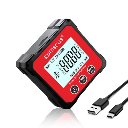 RDINSCOS Rechargeable Digital Angle Finder Magnetic Table Saw Angle Finder Tool Inclinometer -4 of 90 Degree Finder Angle Cube Digital Protractor Bevel Gauge for Woodworking Micro Jig (PT183) - Image 1