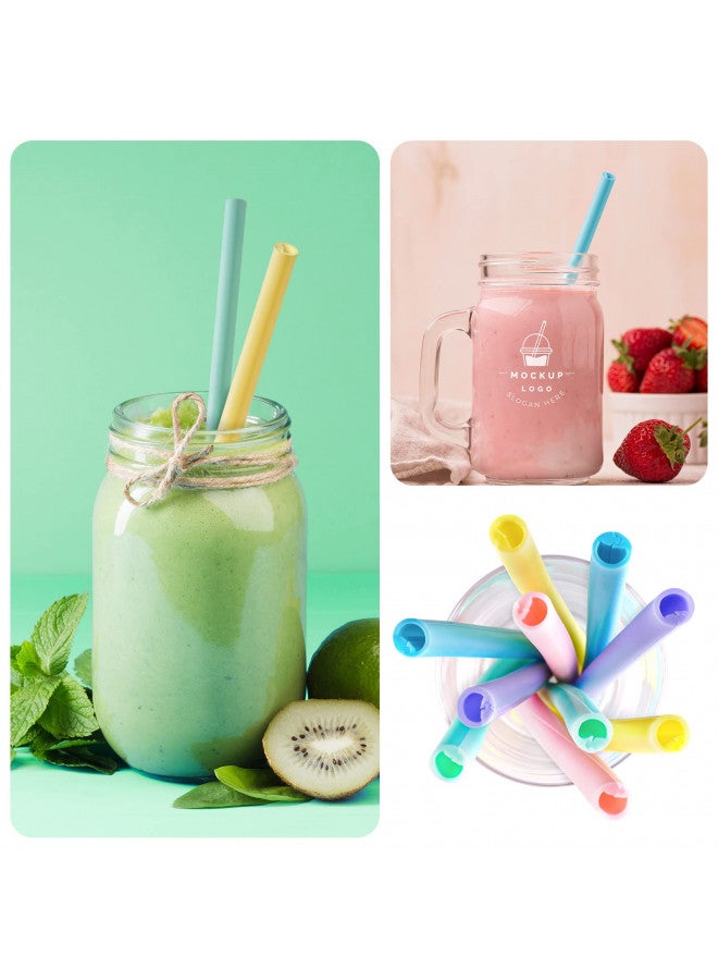 NiHome 10-Pack Reusable Silicone Straws Openable Design Easy to Clean, Premium Food Grade Snap Straws BPA-Free Hot & Cold Compatible Drinking Straws Flexible Portable No Brush Needed (5 Macron Colors) - Image 5
