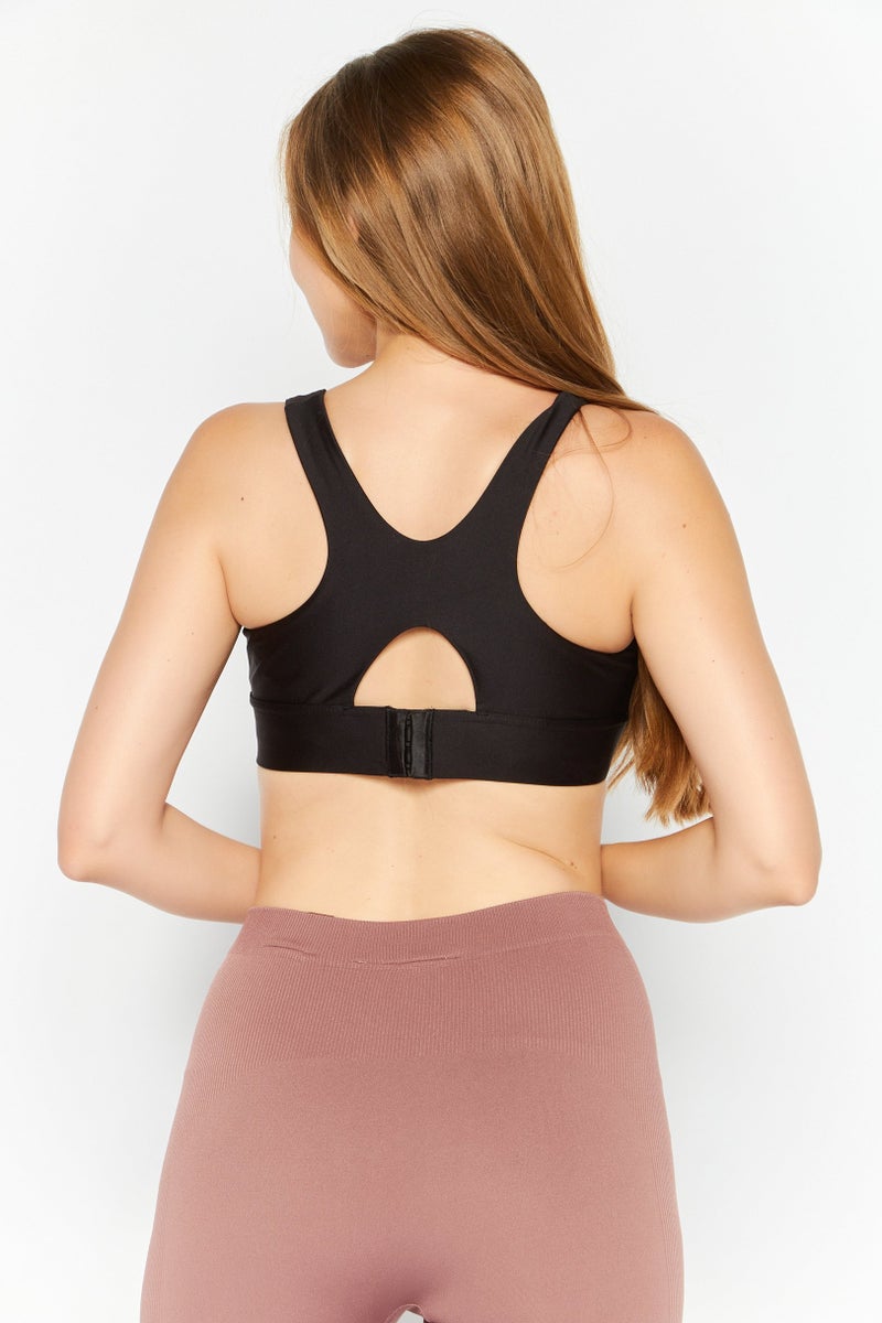 PUMA Women Brand Logo Padded Sports Bra, Black - Image 2