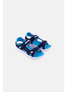 SKECHERS Kids Girl Flex Splash Vibrant Mood Velcro Closure Sandals, Navy  - Image 1