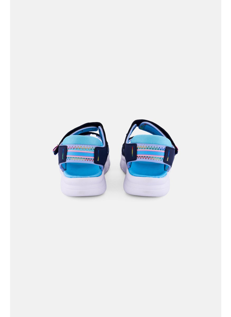 SKECHERS Kids Girl Flex Splash Vibrant Mood Velcro Closure Sandals, Navy  - Image 4