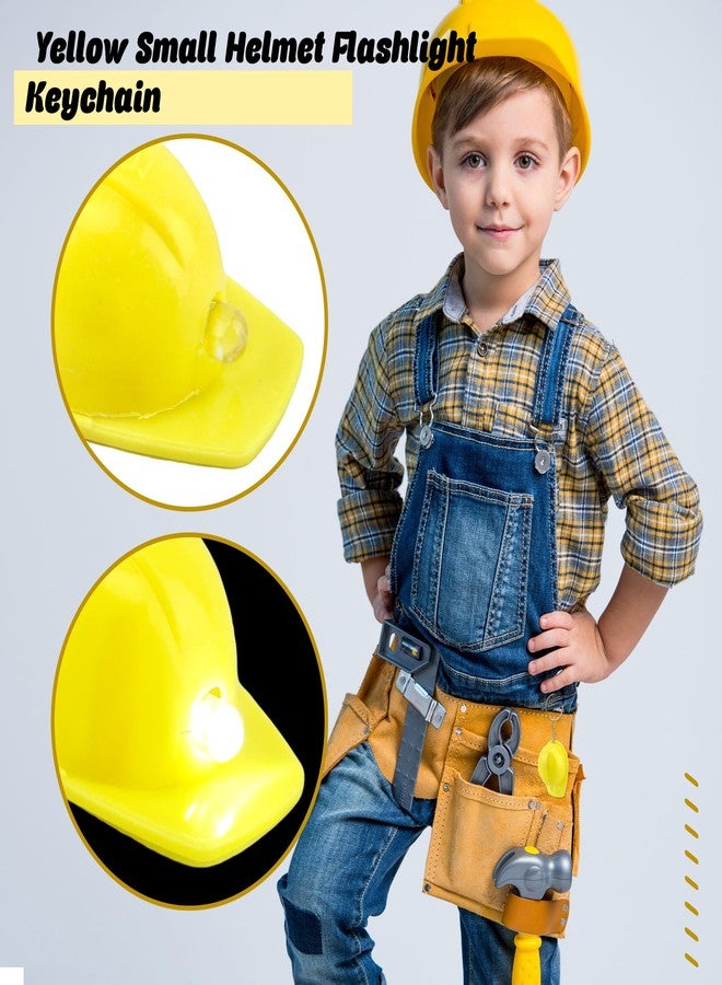 Cotiny 72 Pcs Construction Party Hats Keychains Mini Helmet Keychain Yellow Hard Hat Keychain for Backpack Classroom Reward Construction Themed Birthday Party Favors - Image 4
