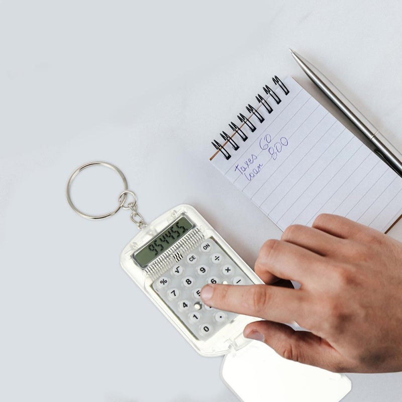 Mini Calculator Keychain Portable Student Basic Four Function Calculator Multi Color 4 Pieces - Image 4