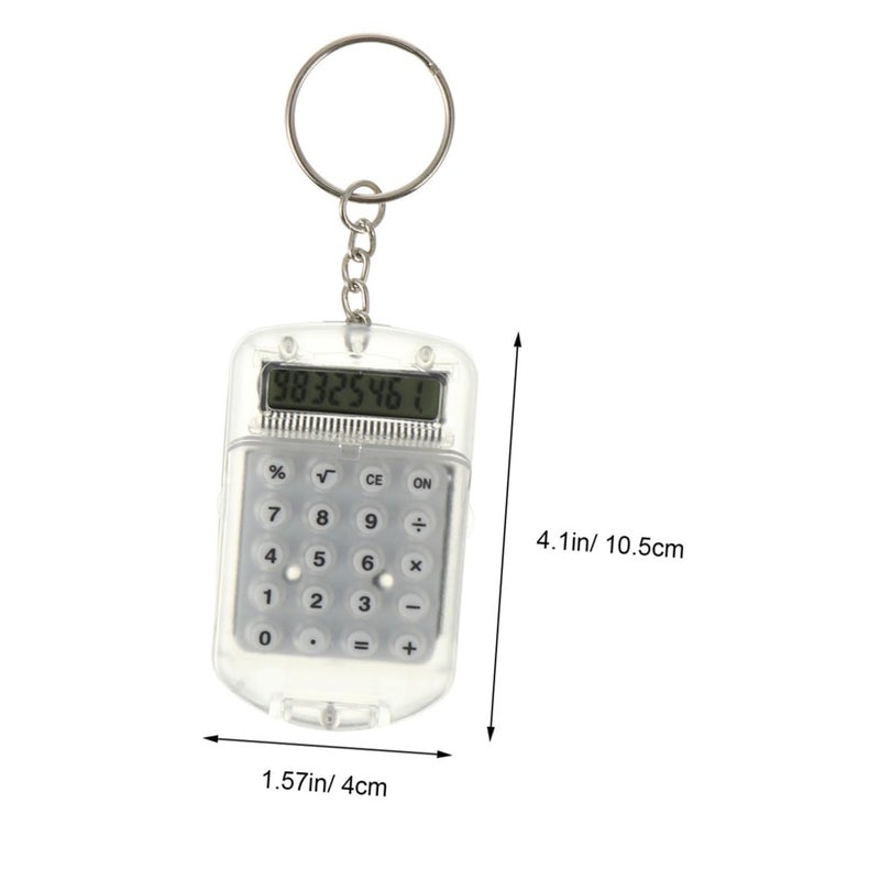 Mini Calculator Keychain Portable Student Basic Four Function Calculator Multi Color 4 Pieces - Image 3