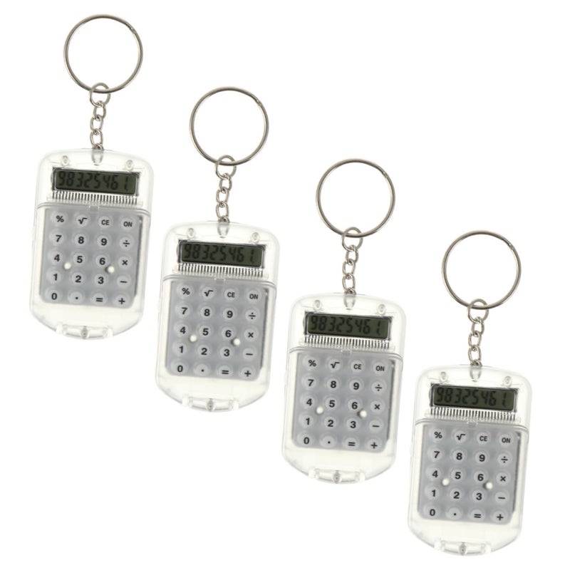 Mini Calculator Keychain Portable Student Basic Four Function Calculator Multi Color 4 Pieces - Image 2