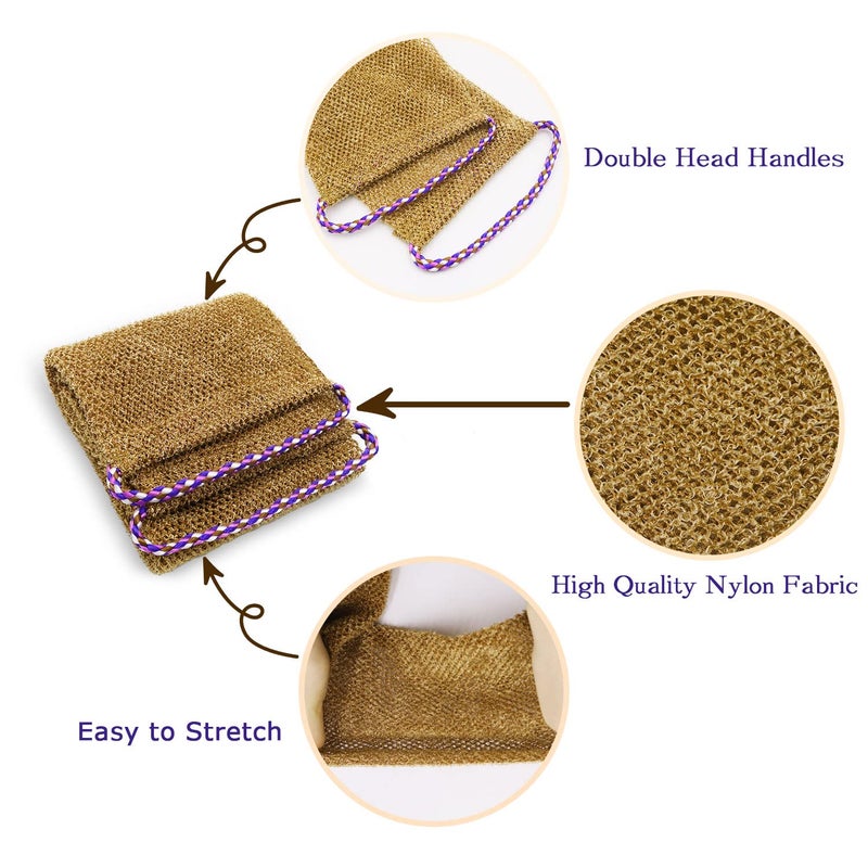 Dr.Pedi 3 Pieces African Net Sponge with Handles Long African Exfoliating Net Washcloth Bath Sponge Net Cloth Wash Net Body Back Scrubber for Shower Loofah - Image 2