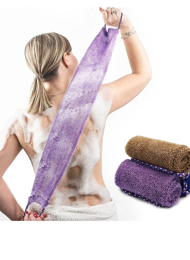 Dr.Pedi - 3 Pieces African Net Sponge with Handles Long African Exfoliating Net Washcloth Bath Sponge Net Cloth Wash Net Body Back Scrubber for Shower Loofah - Image 1