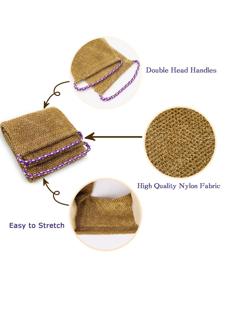 Dr.Pedi - 3 Pieces African Net Sponge with Handles Long African Exfoliating Net Washcloth Bath Sponge Net Cloth Wash Net Body Back Scrubber for Shower Loofah - Image 1