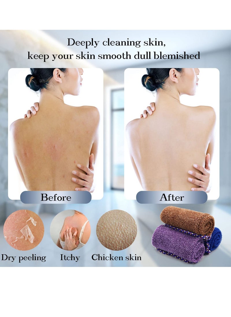 Dr.Pedi - 3 Pieces African Net Sponge with Handles Long African Exfoliating Net Washcloth Bath Sponge Net Cloth Wash Net Body Back Scrubber for Shower Loofah - Image 1