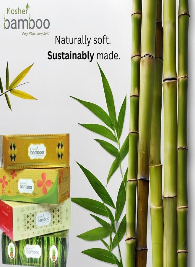 Kosher Bamboo Facial Tissue Box - Pack of 3 - Made of Pure bamboo Pulp - 2 Ply - 150 pulls each (ivoryGold) - Image 4
