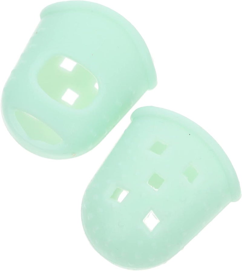 Kalimba Thumb Protectors 10 Pieces Light Green Fingertip Covers for Finger Relief and Nail Protection - Image 1