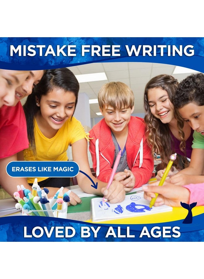 BUNMO Erasable Pens - Ocean Clickers - Christmas Gifts for Girls - School Supplies for Girls - Erasable Pens for Smooth Writing & Drawing - Refills Included - Tween Stocking Stuffers Girls - 12 Pack - Image 4