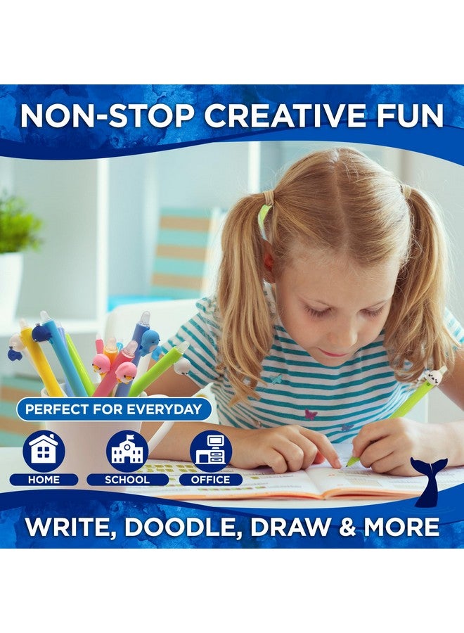 BUNMO Erasable Pens - Ocean Clickers - Christmas Gifts for Girls - School Supplies for Girls - Erasable Pens for Smooth Writing & Drawing - Refills Included - Tween Stocking Stuffers Girls - 12 Pack - Image 3