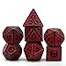 Poludie DND Dice SetDD Polyhedral Dice 7 Pcs with Leather Dice Bag for Dungeons and Dragons Role Playing Dice Games RPGs Red with Black Edge - Image 2