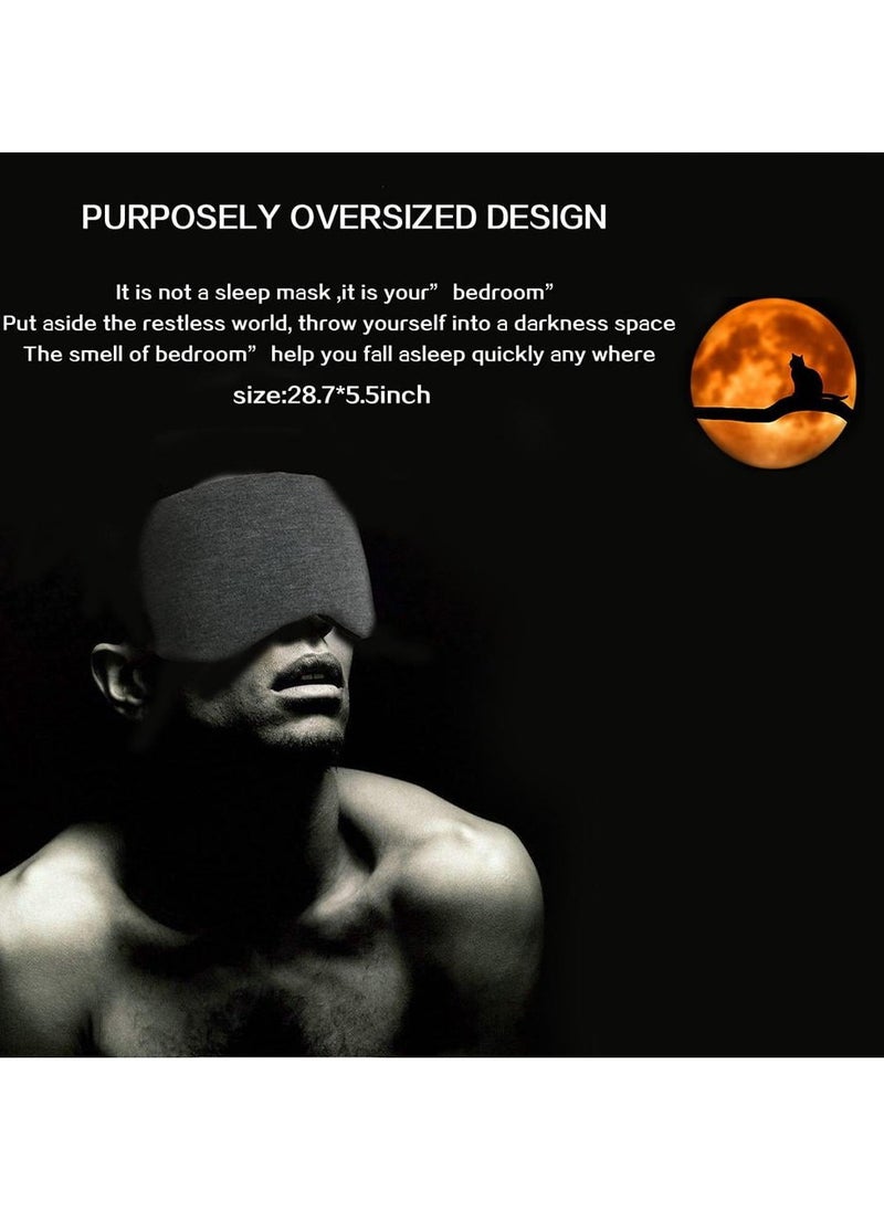 Bukela Sleeping Mask & Eye Mask for Sleeping: Blackout Cotton Eye Cover with Travel Pouch - Adjustable Lightweight Breathable Migraine Relief  - Image 3