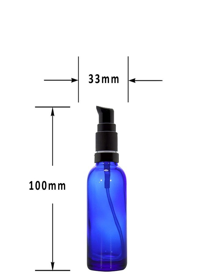 Devinez Multipurpose Blue Color Round Glass Bottle, 30 ml with Black Lotion Pump & Cap (Pack of 2), for Beauty, Essential Oils, Blends, Skin Care, Travel, Toners, Cosmetic & DIY - Image 3