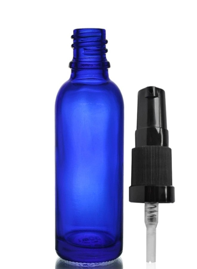 Devinez Multipurpose Blue Color Round Glass Bottle, 30 ml with Black Lotion Pump & Cap (Pack of 2), for Beauty, Essential Oils, Blends, Skin Care, Travel, Toners, Cosmetic & DIY - Image 2
