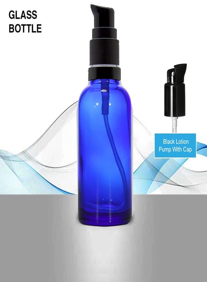 Devinez Multipurpose Blue Color Round Glass Bottle, 30 ml with Black Lotion Pump & Cap (Pack of 2), for Beauty, Essential Oils, Blends, Skin Care, Travel, Toners, Cosmetic & DIY - Image 4