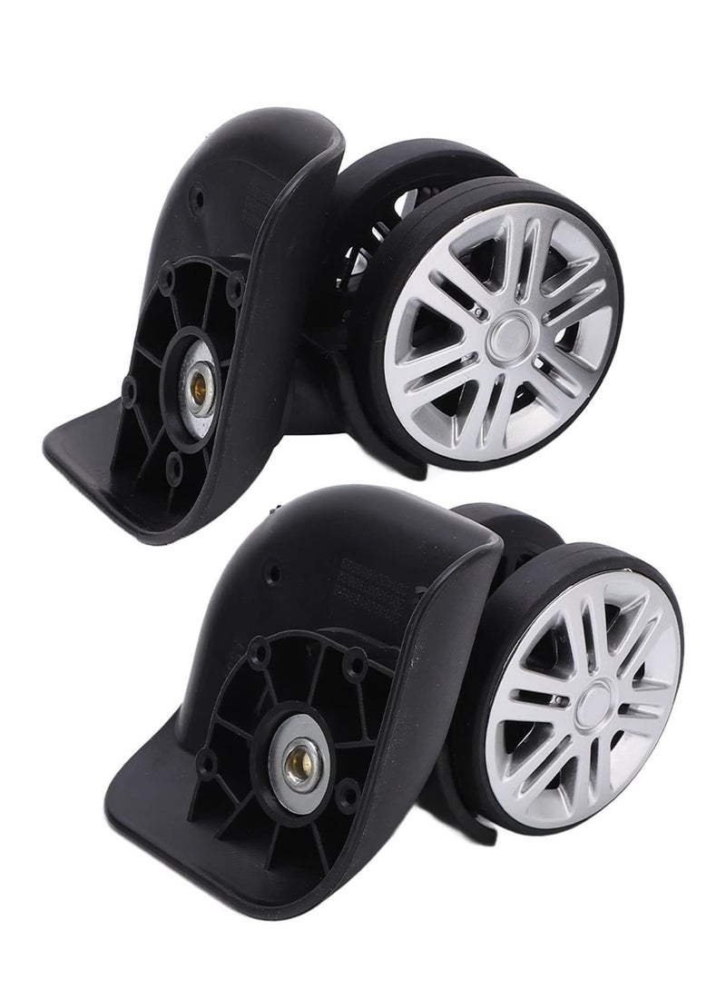 Oasisgalore 1 Pair of Black Quiet Suitcase Wheels Luggage Replacement Wheels for Replacement and Repair - Image 1