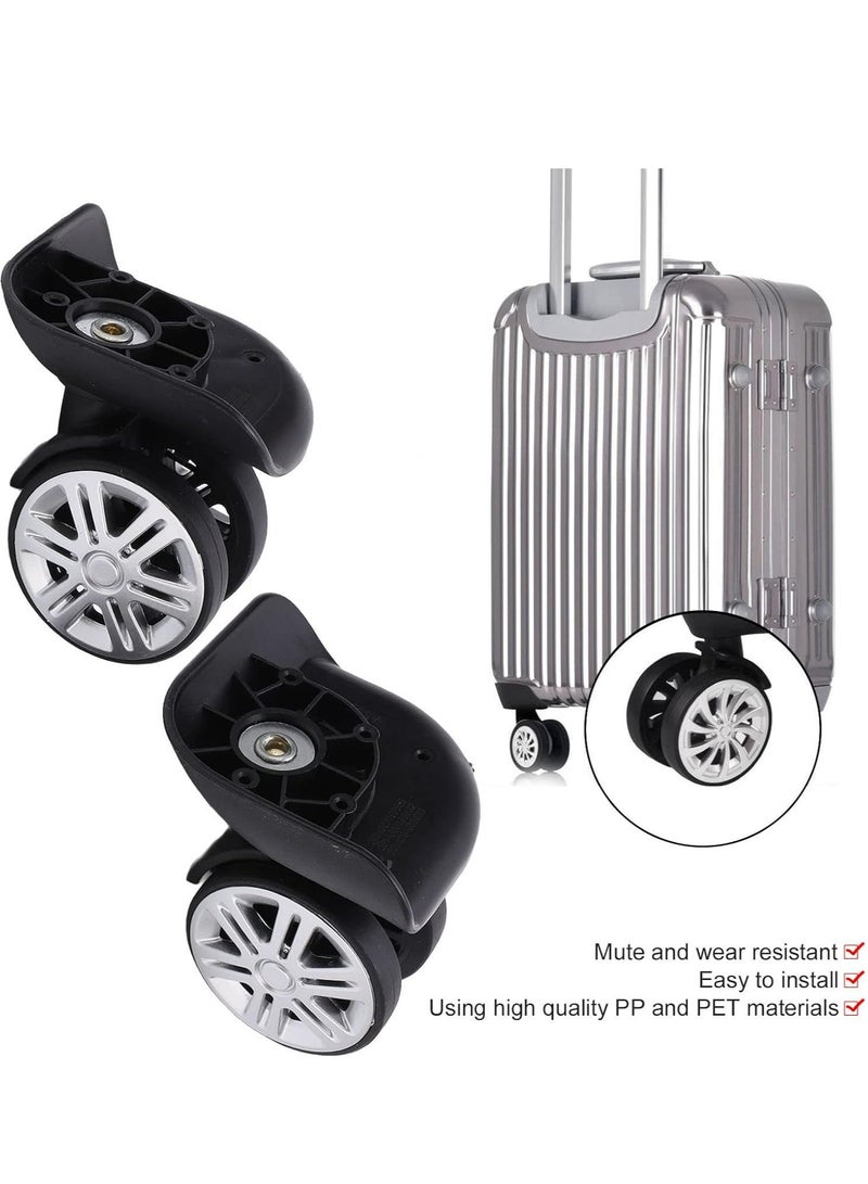 Oasisgalore 1 Pair of Black Quiet Suitcase Wheels Luggage Replacement Wheels for Replacement and Repair - Image 2