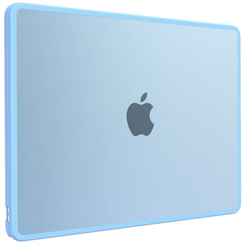 BlueSwan Anti-Cracking Case for MacBook Air 13 inch, M5 2026 M4 M3 M2 2025-2022 A3449 A3240 A3113 A2681, Drop Protection Soft TPU Bumper PC Base for Air 13.6 inch, Frosted Sky Blue - Image 1