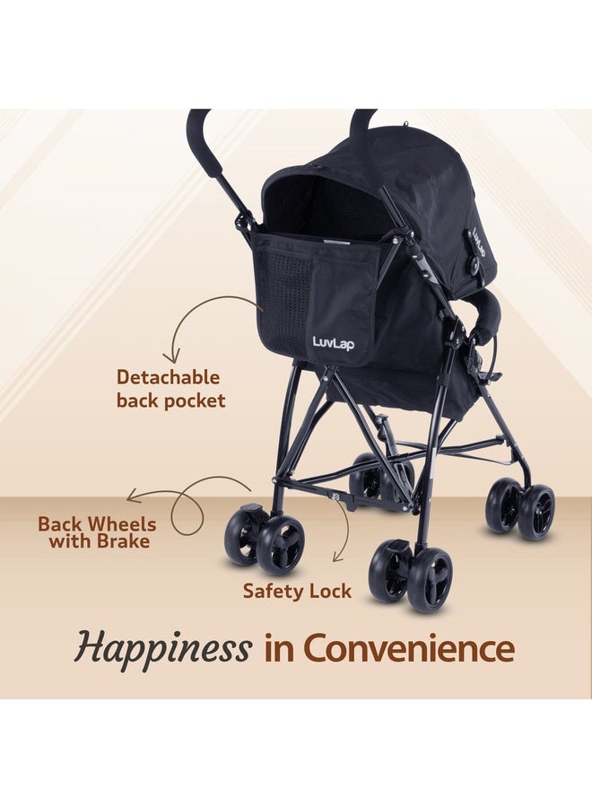 Luvlap عربة أطفال توتي فريوتي، سوداء - Image 3