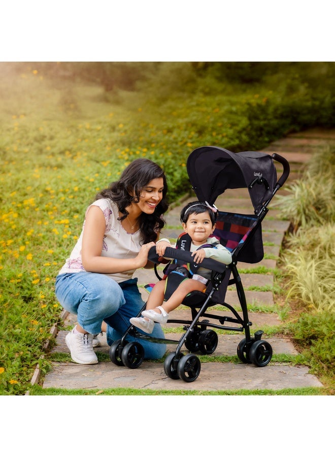 Luvlap عربة أطفال توتي فريوتي، سوداء - Image 2