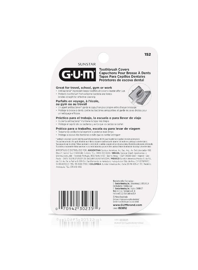 GUM152RF Toothbrush Covers for Travel Home or Camping 4 Covers - Image 2