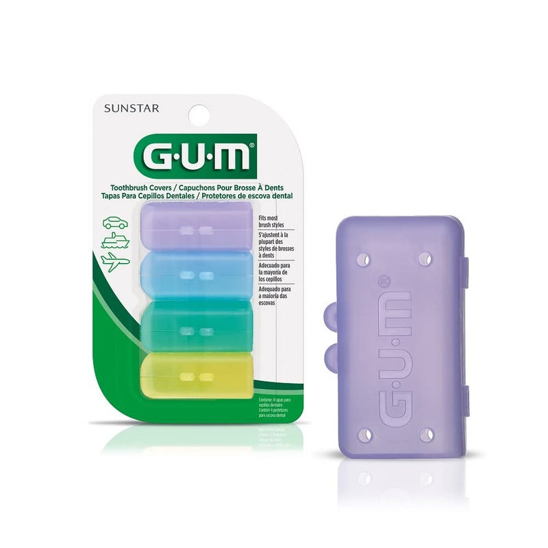 GUM152RF Toothbrush Covers for Travel Home or Camping 4 Covers - Image 1