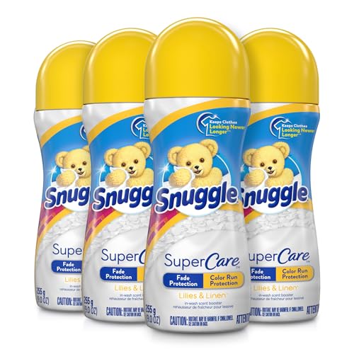 Snuggle SuperCare InWash Scent Booster Lilies and Linen Fade Protection and Color Run Protection 9 Ounce 4 Count