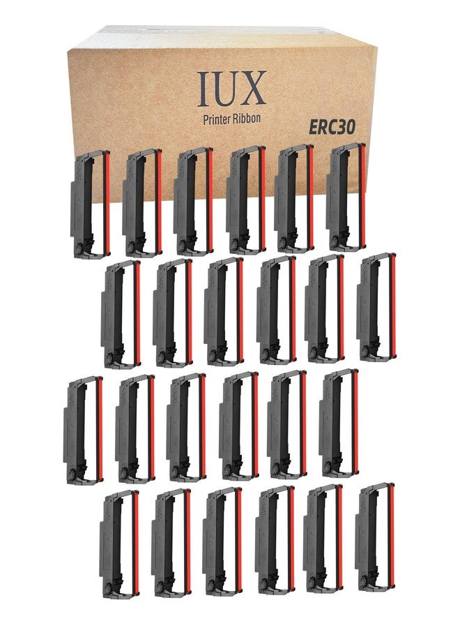 IUX ERC30 Black and Red Ribbon Compatible with Epson ERC30/34/38 Cartridges ERC38 B/R, for Epson TM-U220,M188B,BTP-M300, ERC 30 Printer Ribbons, Pack of 24 - Image 1