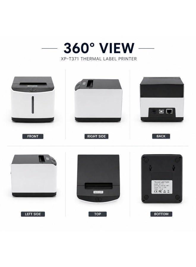 Xprinter Thermal Barcode & Waybill Receipt Label Printer 20 to 80 cm with USB+BT+Wifi Interface 1-Year Warranty XP-T371 - Image 2